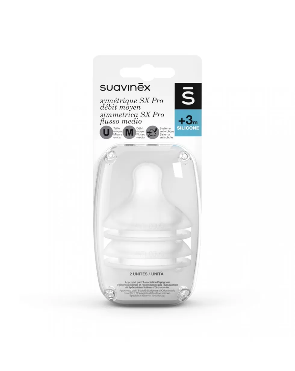 Tettarella Silicone Sx Proflusso Medio (M) 2Pz-Suavinex Shop