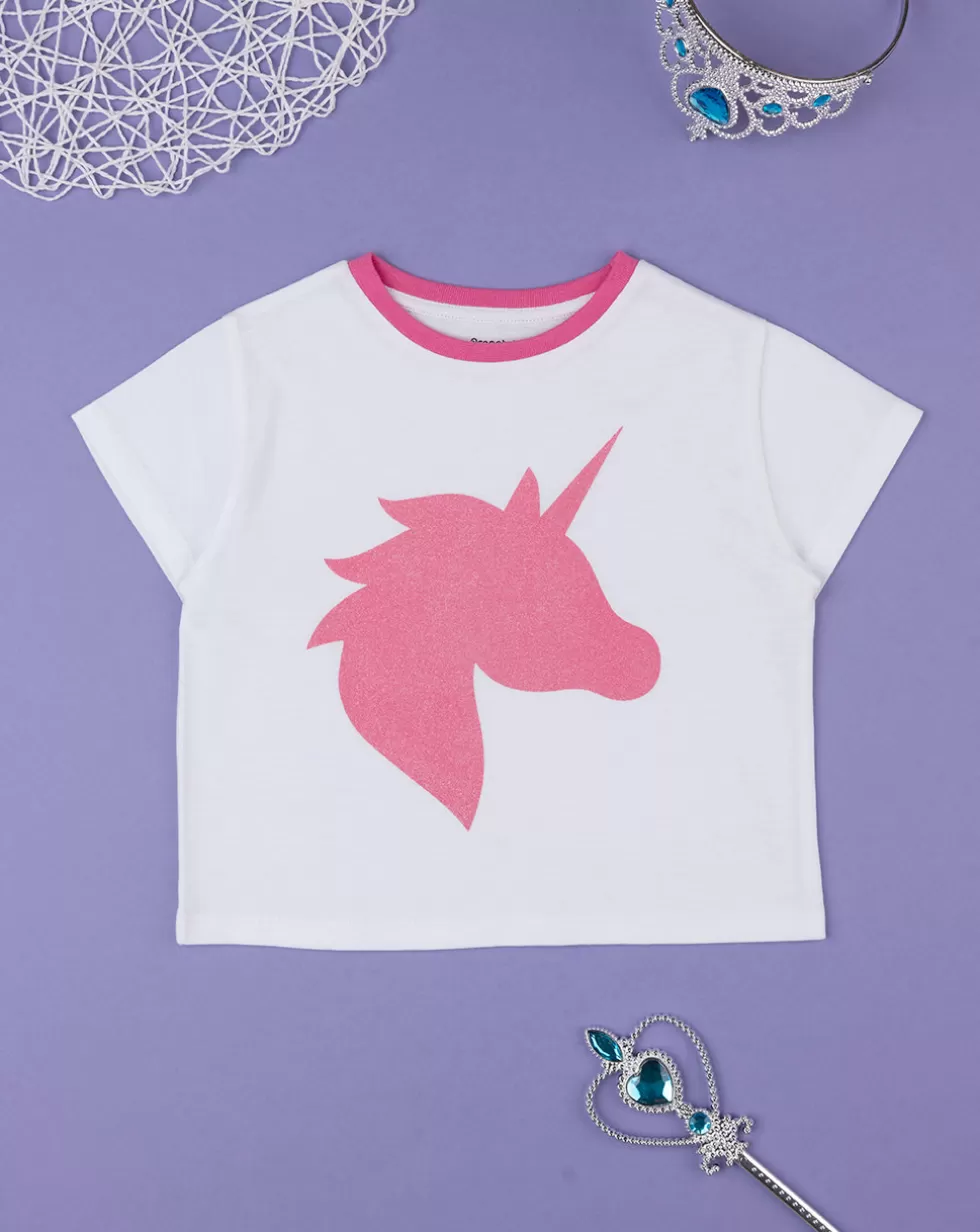 T-Shirt Bambina Stampa Unicorno-Prenatal Fashion