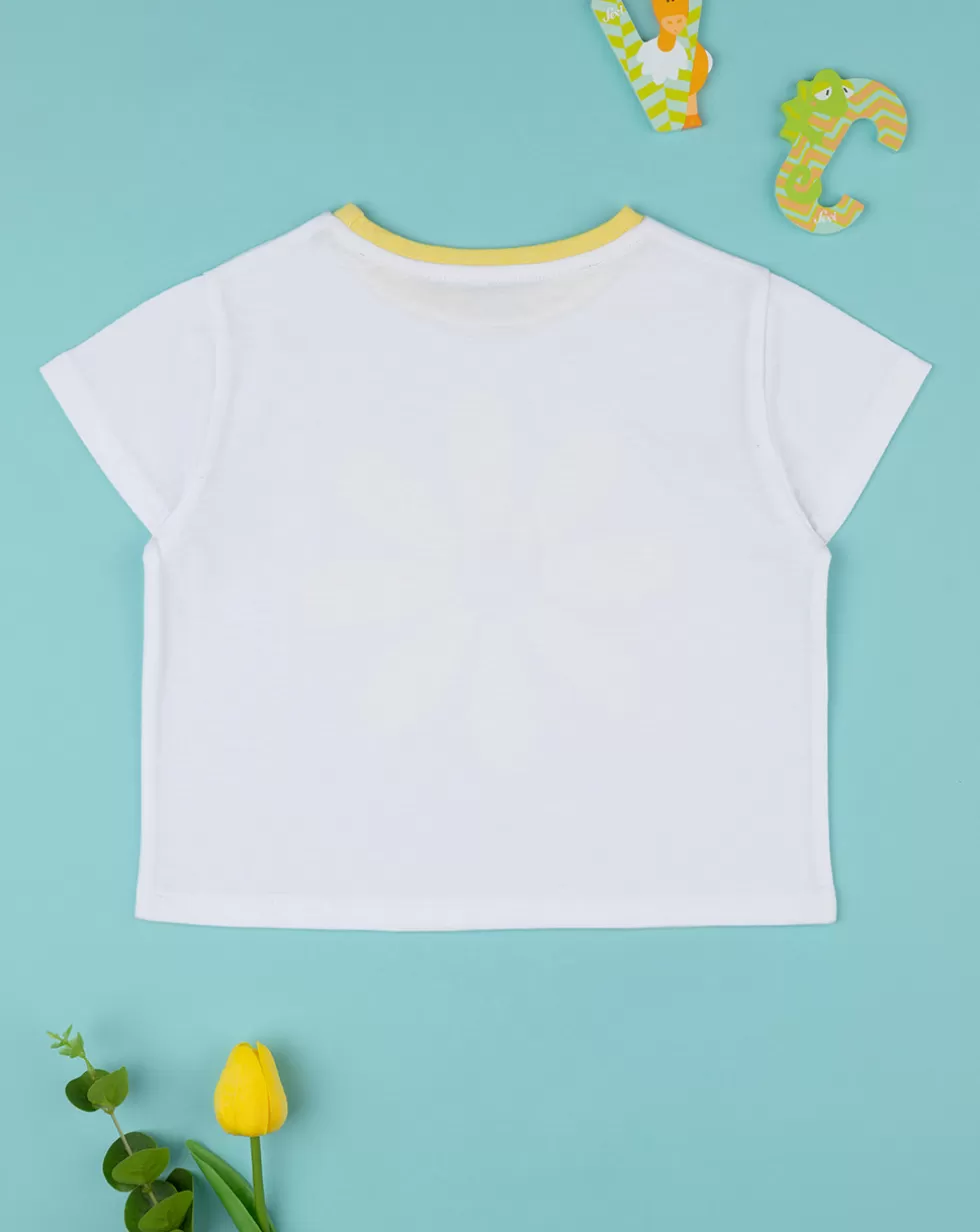 T-Shirt Bimba Bianca/Gialla-Prenatal Fashion