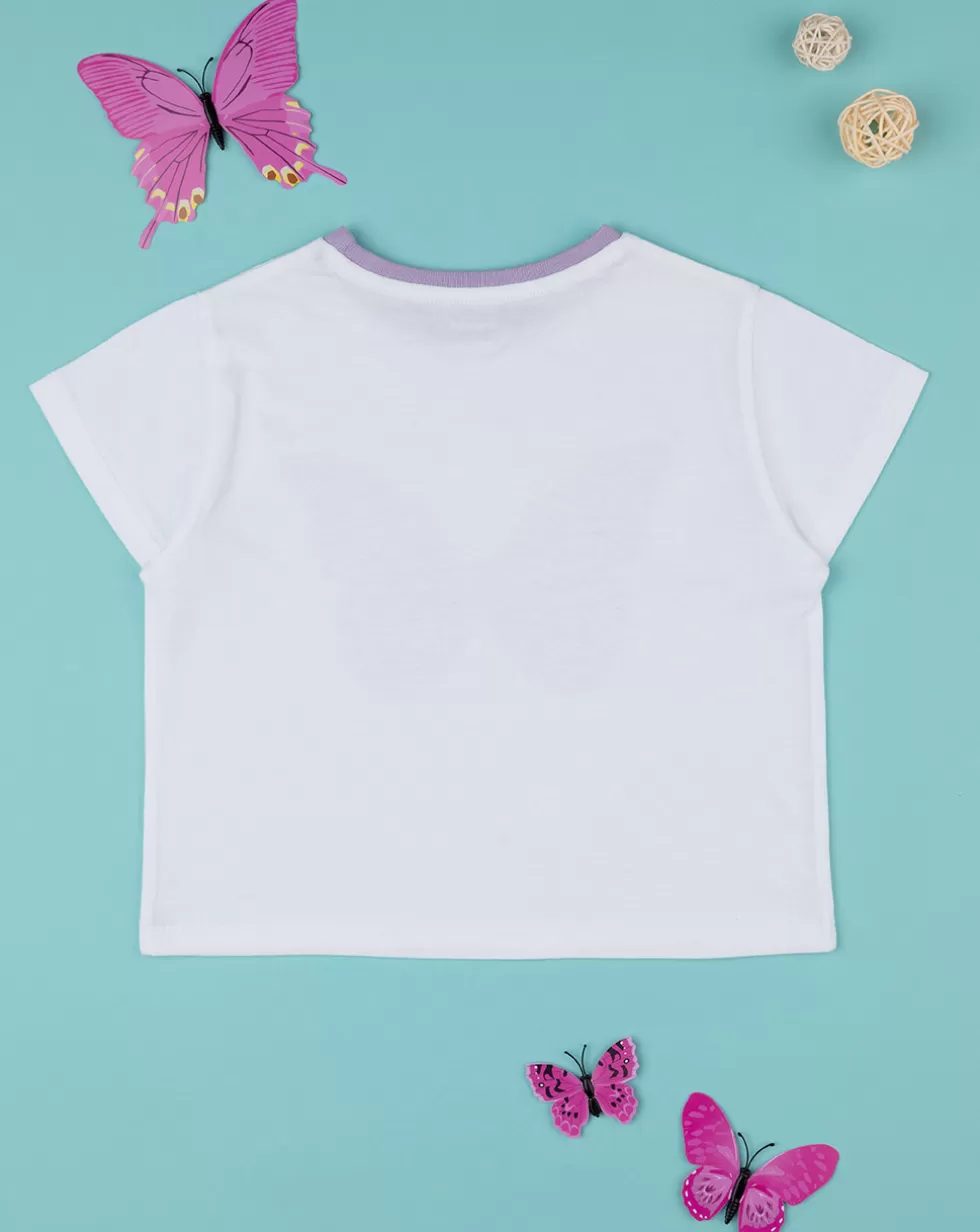 T-Shirt Bimba Bianca/Lilla-Prenatal Flash Sale