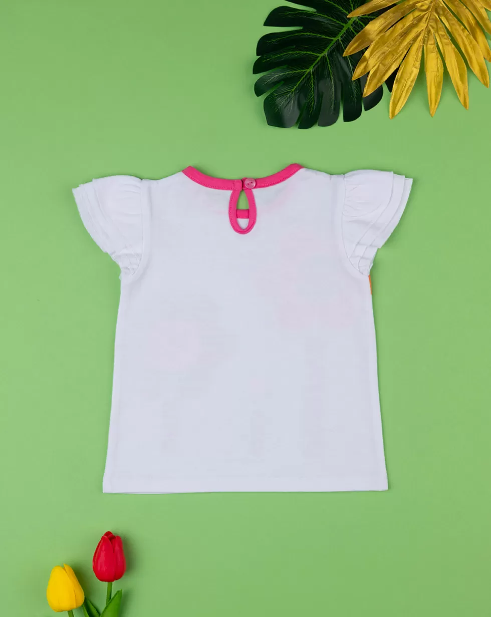 T-Shirt Bimba Bianca/Rosa-Prenatal Hot