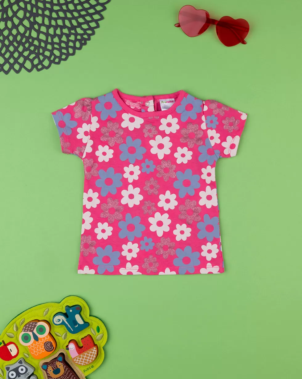 T-Shirt Bimba Rosa "Fiori”-Prenatal Sale