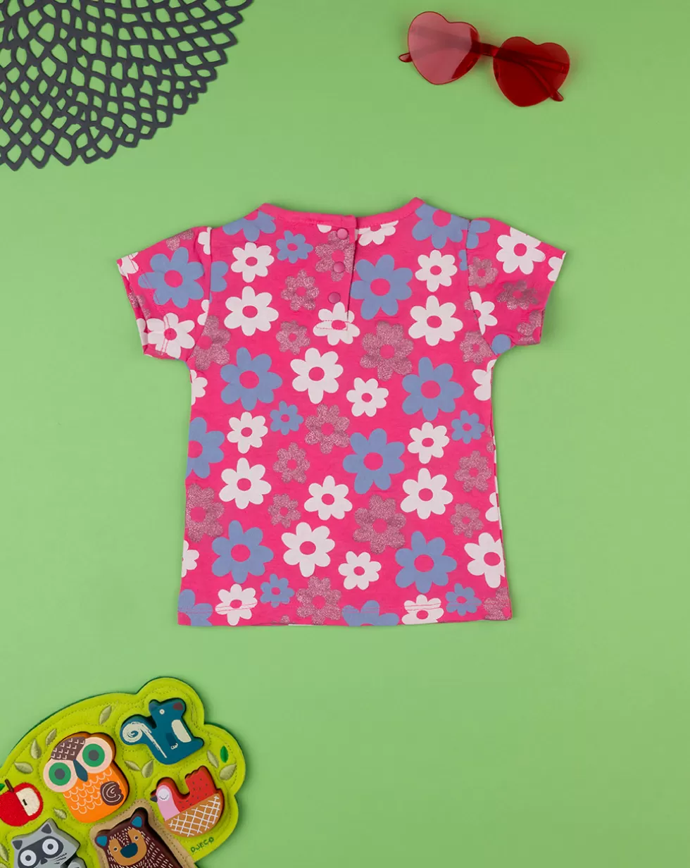 T-Shirt Bimba Rosa "Fiori”-Prenatal Sale