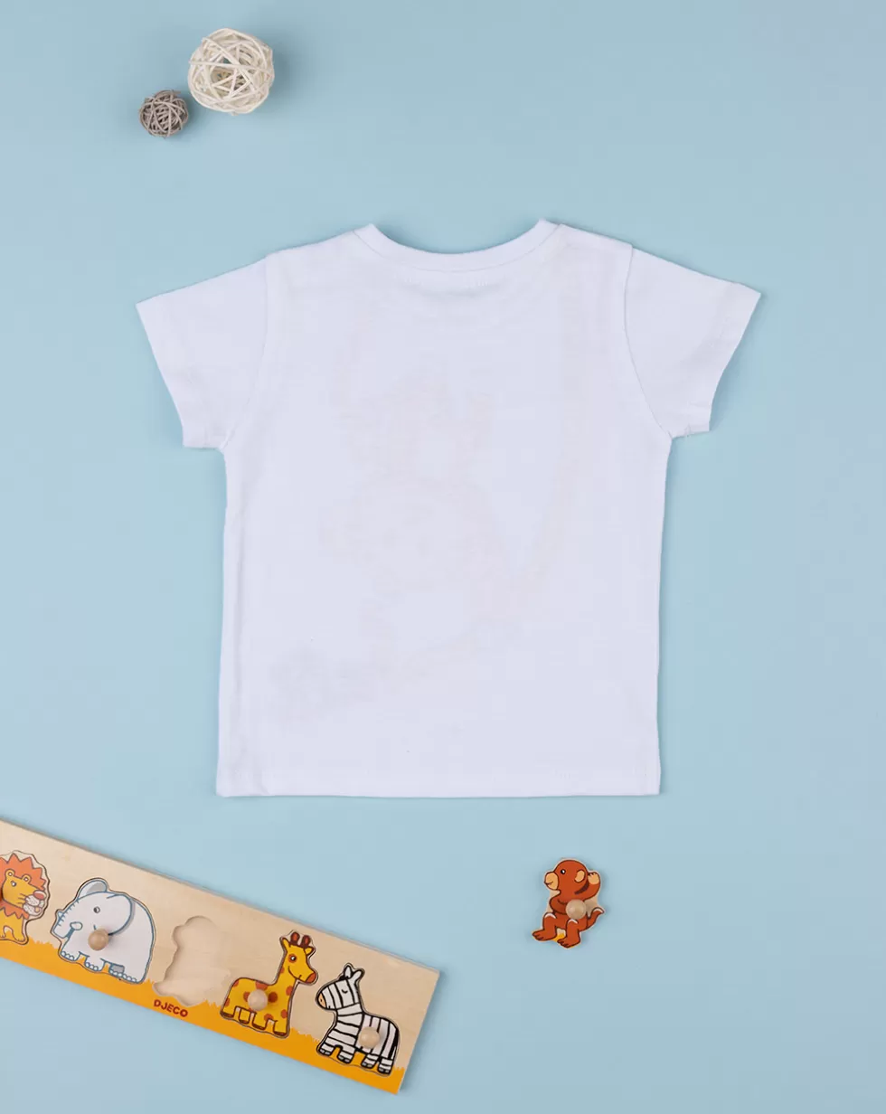 T-Shirt Bimbo Bianca/Arancione-Prenatal Fashion