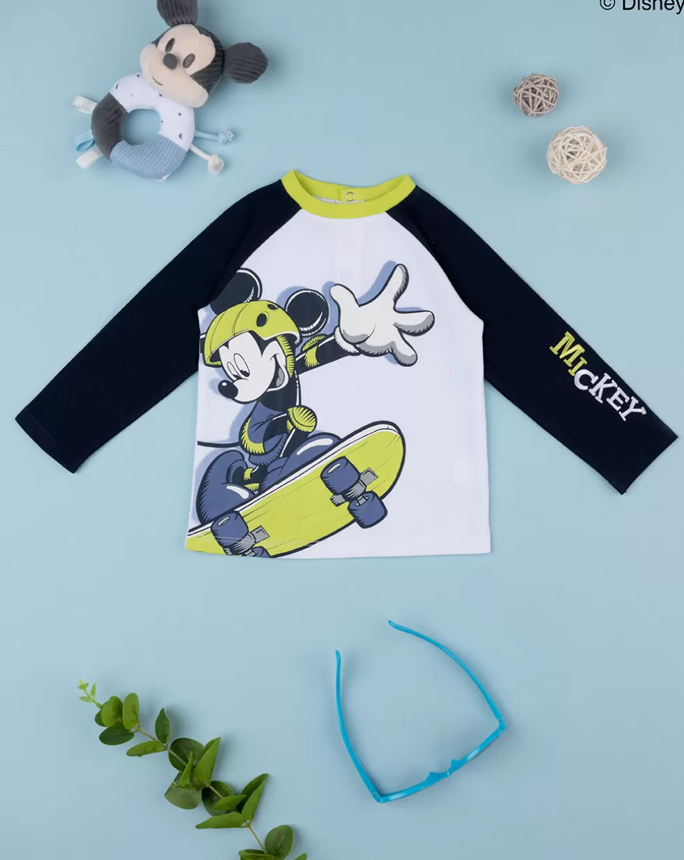 T-Shirt Bimbo "Mickey Mouse” Nera/Gialla-Prenatal Sale