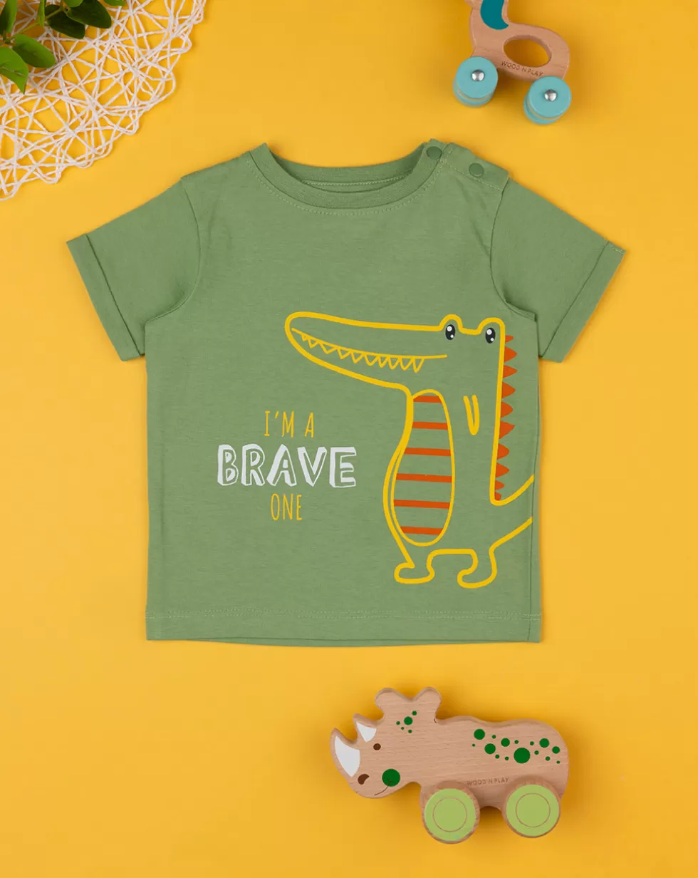 T-Shirt Bimbo Verde "Dinosauri”-Prenatal Hot