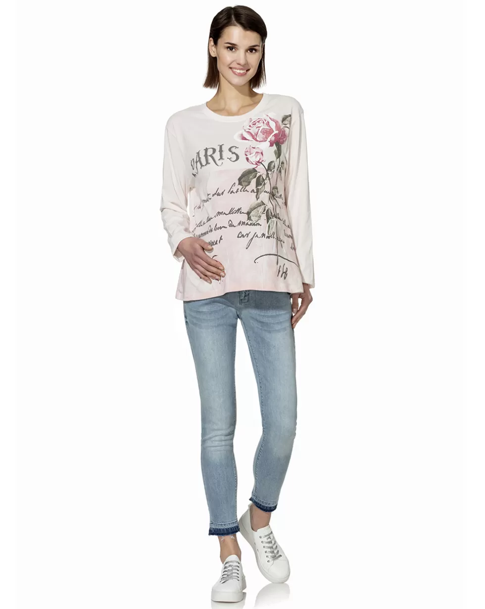 T-Shirt Manica Lunga Con Stampa Rose-Prenatal Best