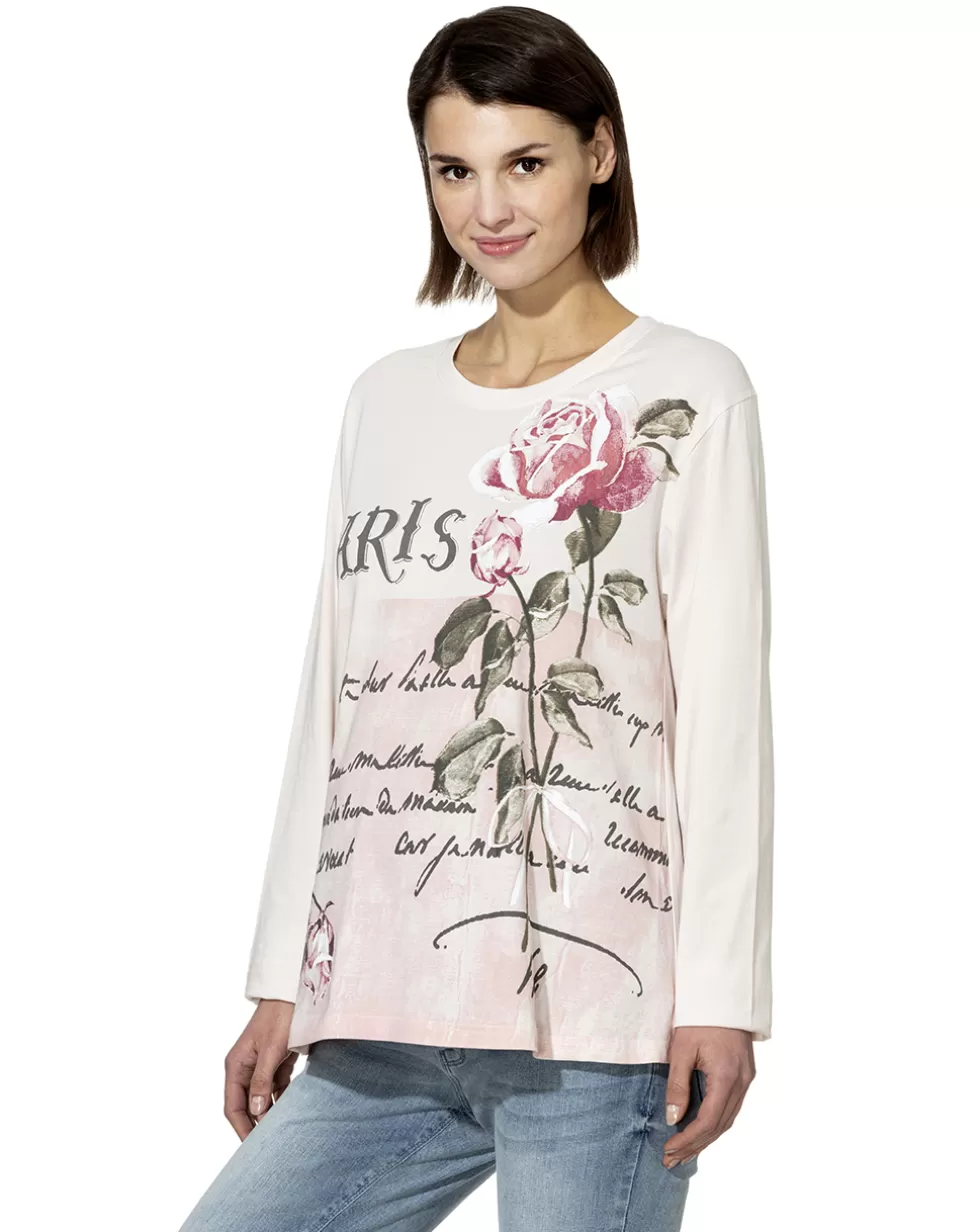 T-Shirt Manica Lunga Con Stampa Rose-Prenatal Best