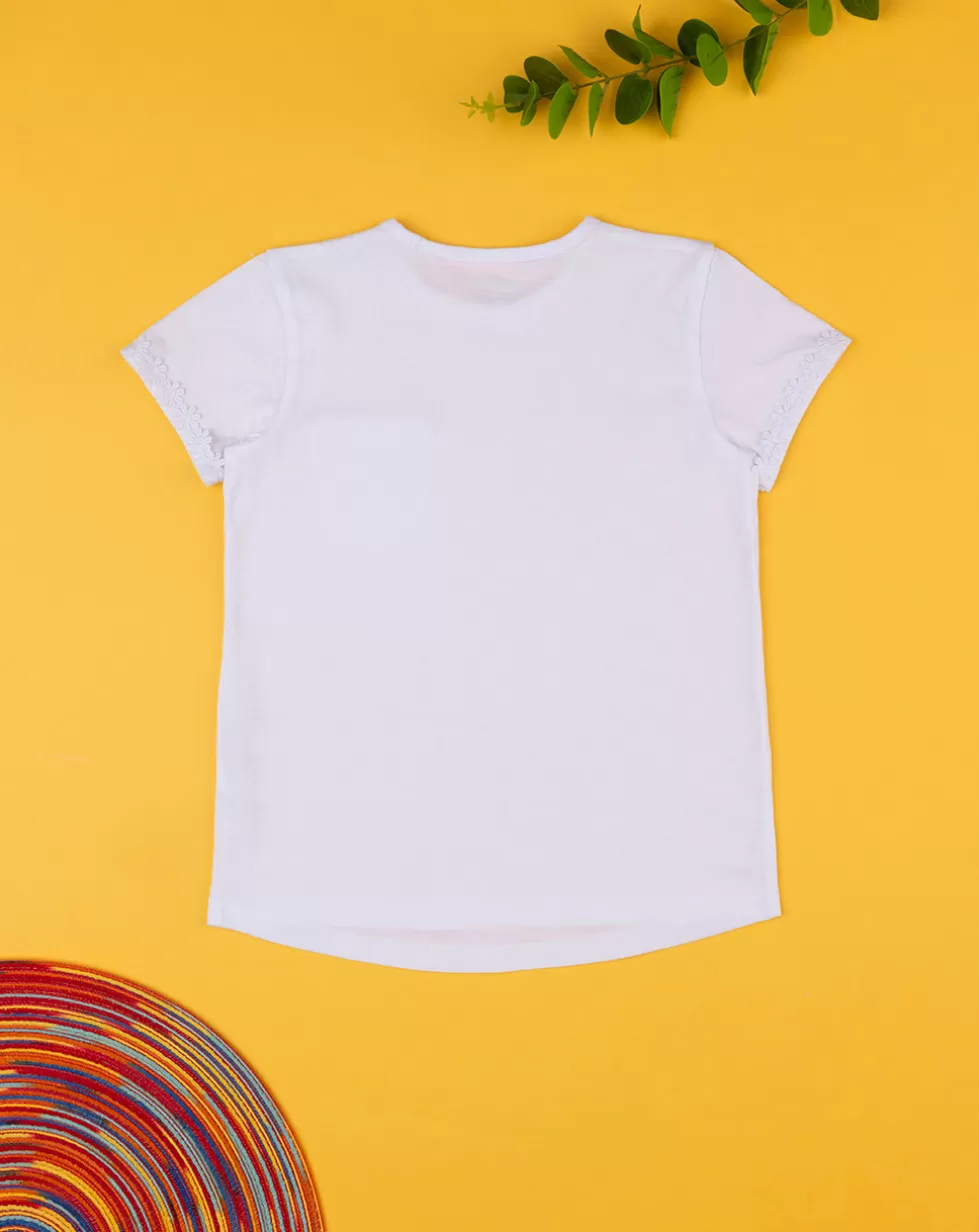 T-Shirt Maniche Corte Bimba Bianca-Prenatal Cheap