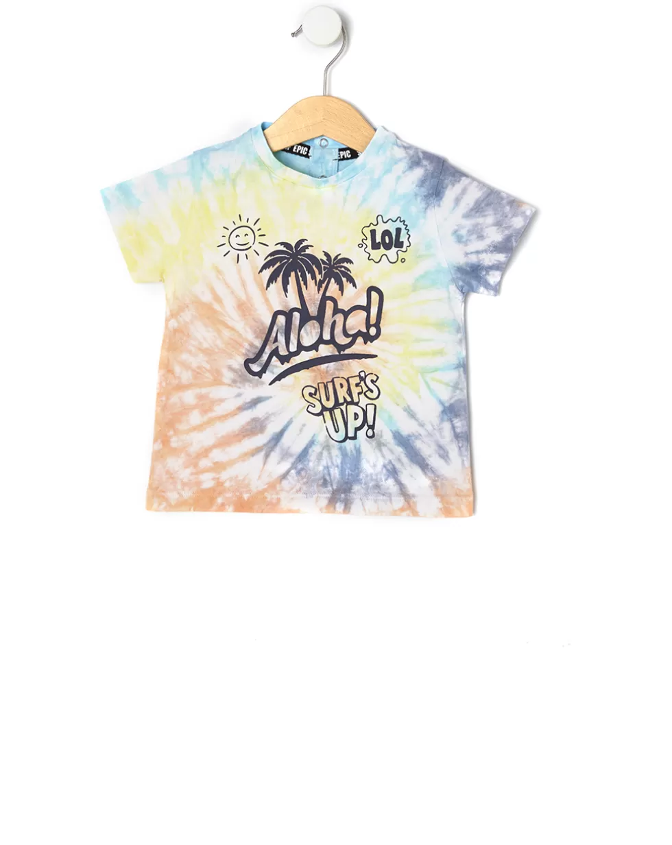 T-Shirt Mezza Manica Tie And Dye Con Stampa-Prenatal Cheap